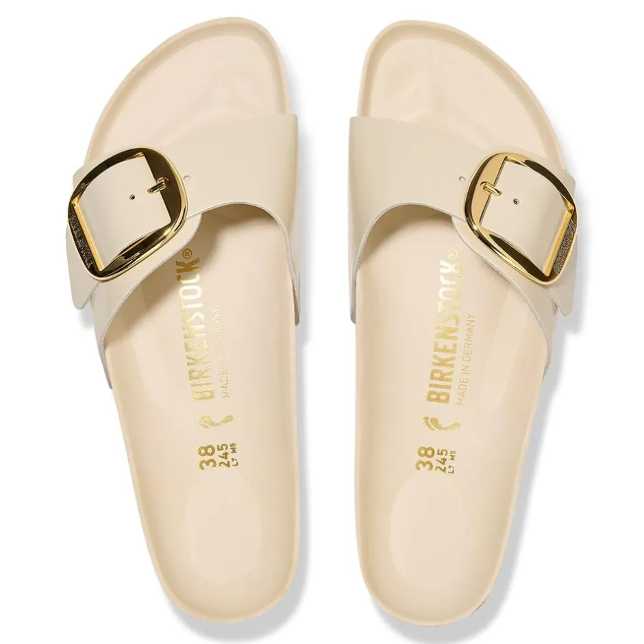 Women Birkenstock Madrid Big Buckle Patent - High Shine Ecru