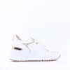 Women Marco Tozzi Magana Wedge Laced With Zip - White Gold