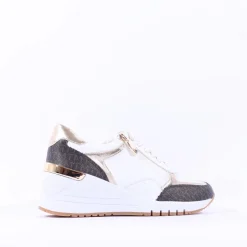 Women Marco Tozzi Magana Wedge Laced With Zip - White Combi