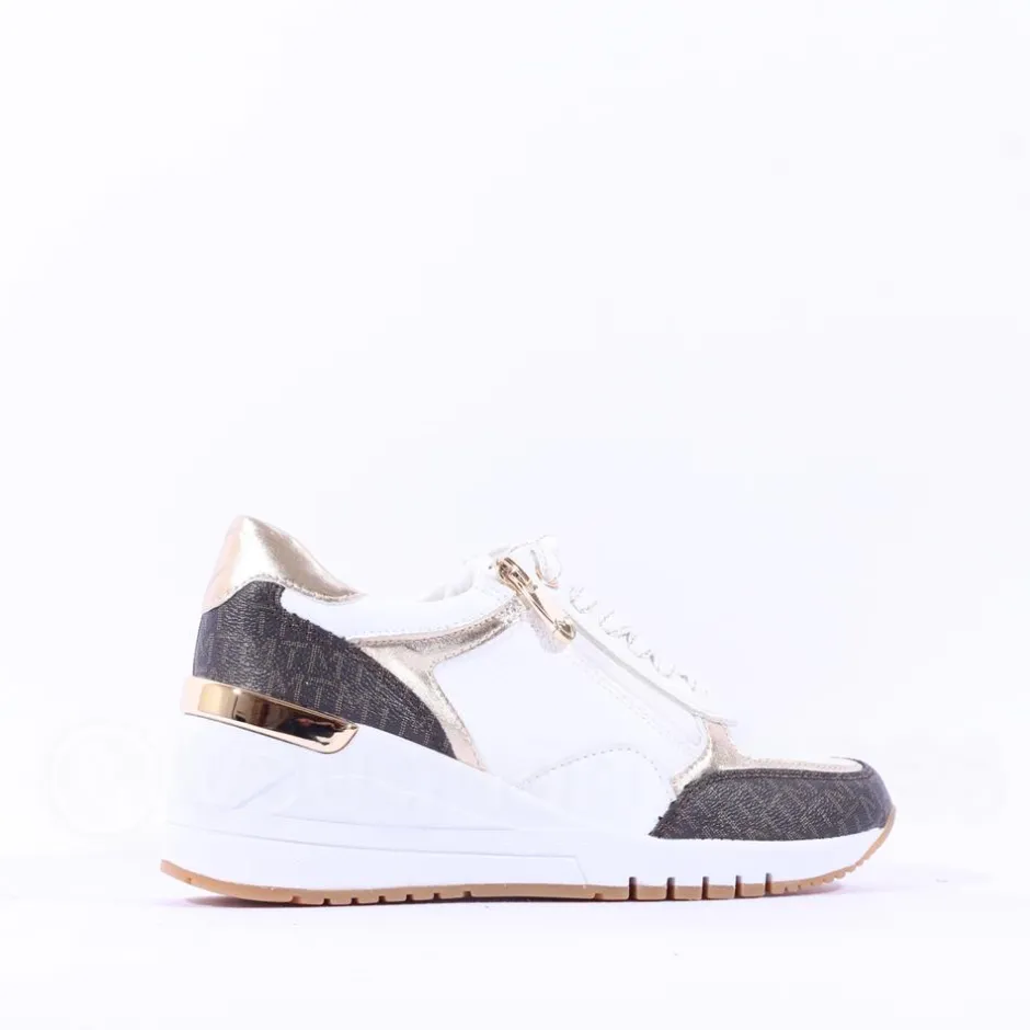 Women Marco Tozzi Magana Wedge Laced With Zip - White Combi