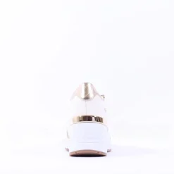 Women Marco Tozzi Magana Wedge Laced With Zip - White Gold