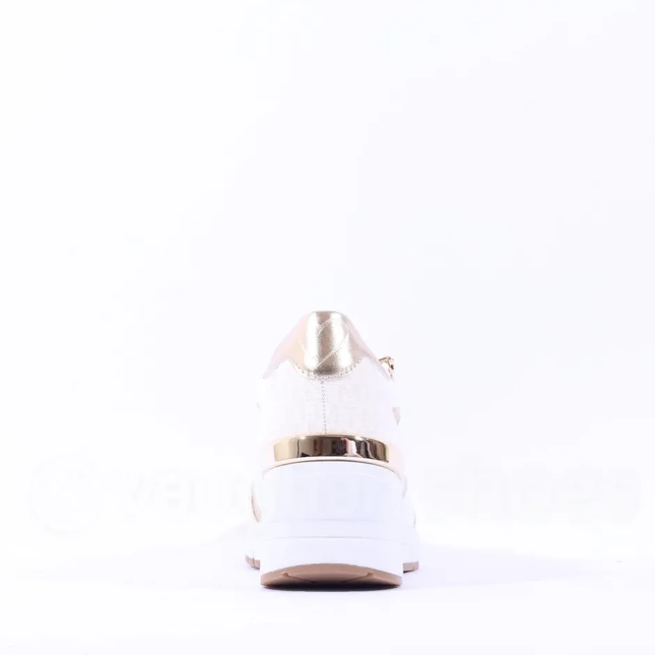 Women Marco Tozzi Magana Wedge Laced With Zip - White Gold