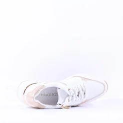 Women Marco Tozzi Magana Wedge Laced With Zip - White Gold