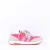 Women Ara Malibu Waffle Sole Nylon Trainer - Pink Combi
