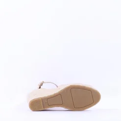 Women Wonders Manly Espadrille Peeptoe Wedge - Gold Metallic