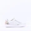 Women Caprice Manou Cut Out Laced Trainer - White Silver