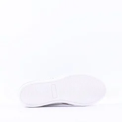Women Caprice Manou Cut Out Laced Trainer - White Silver