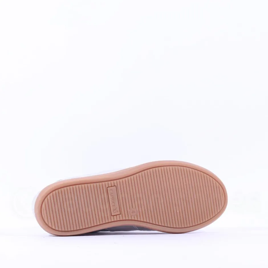 Women Caprice Manou Laced Gumsole Trainer - Silver Metallic