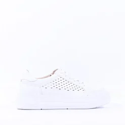 Women Caprice Manou Platform Cutout Trainer - White Leather