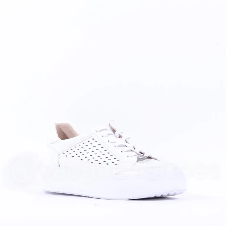 Women Caprice Manou Platform Cutout Trainer - White Leather
