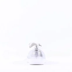 Women Caprice Manou Side Zip Lace Shoe - White Silver