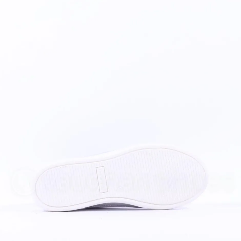 Women Caprice Manou Side Zip Lace Shoe - White Silver