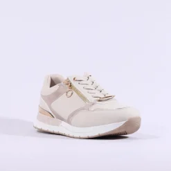 Women Tommy Bowe Ladies Marchino Wedge Trainer - Beige Gold