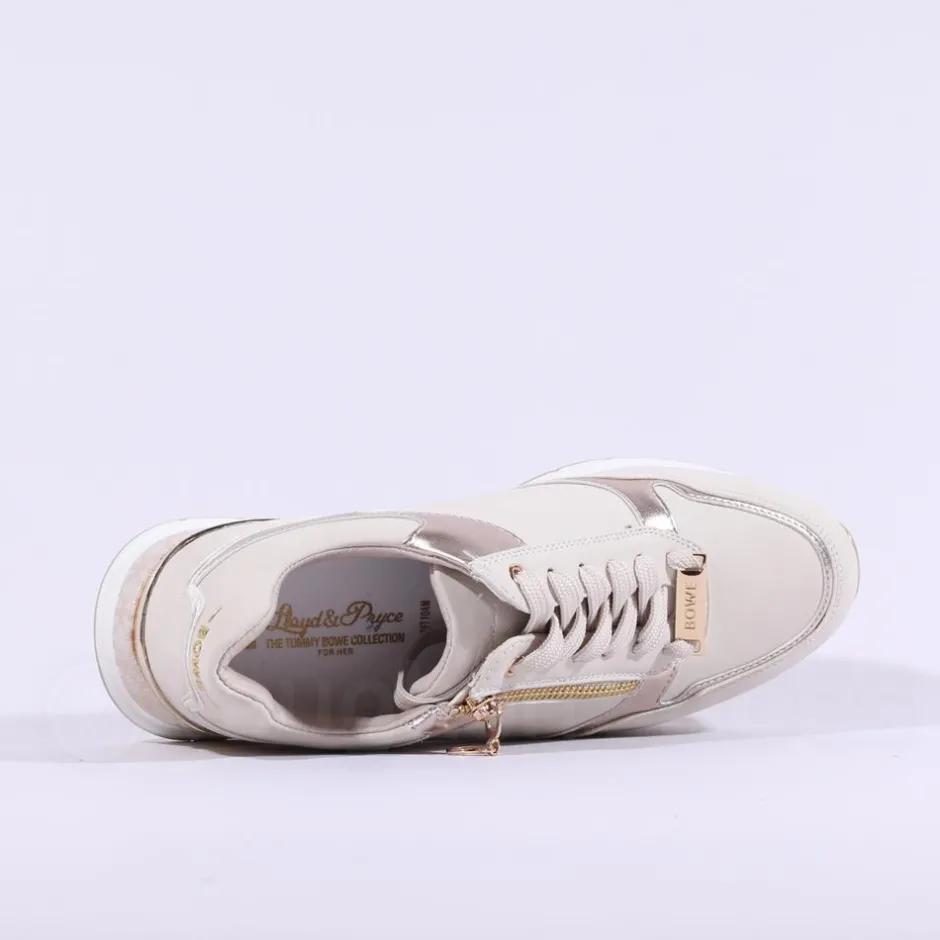 Women Tommy Bowe Ladies Marchino Wedge Trainer - Beige Gold