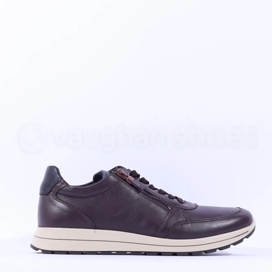 Ara Men Matteo Side Zip Wide Fit Shoe - Dark Burgundy Leather