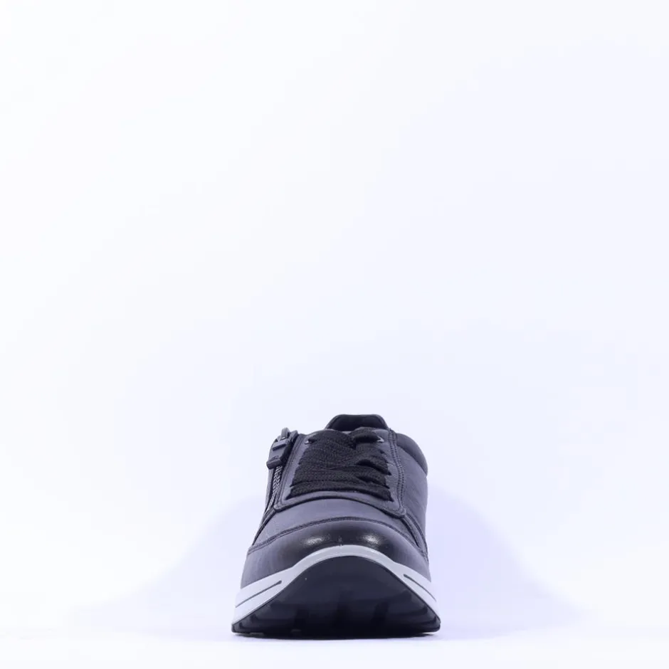 Ara Men Matteo Side Zip Wide Fit Shoe - Navy Grey