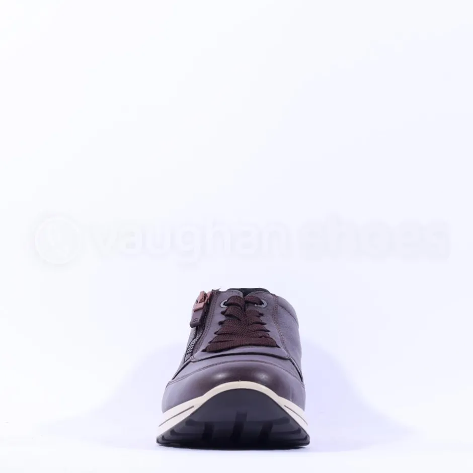 Ara Men Matteo Side Zip Wide Fit Shoe - Dark Burgundy Leather