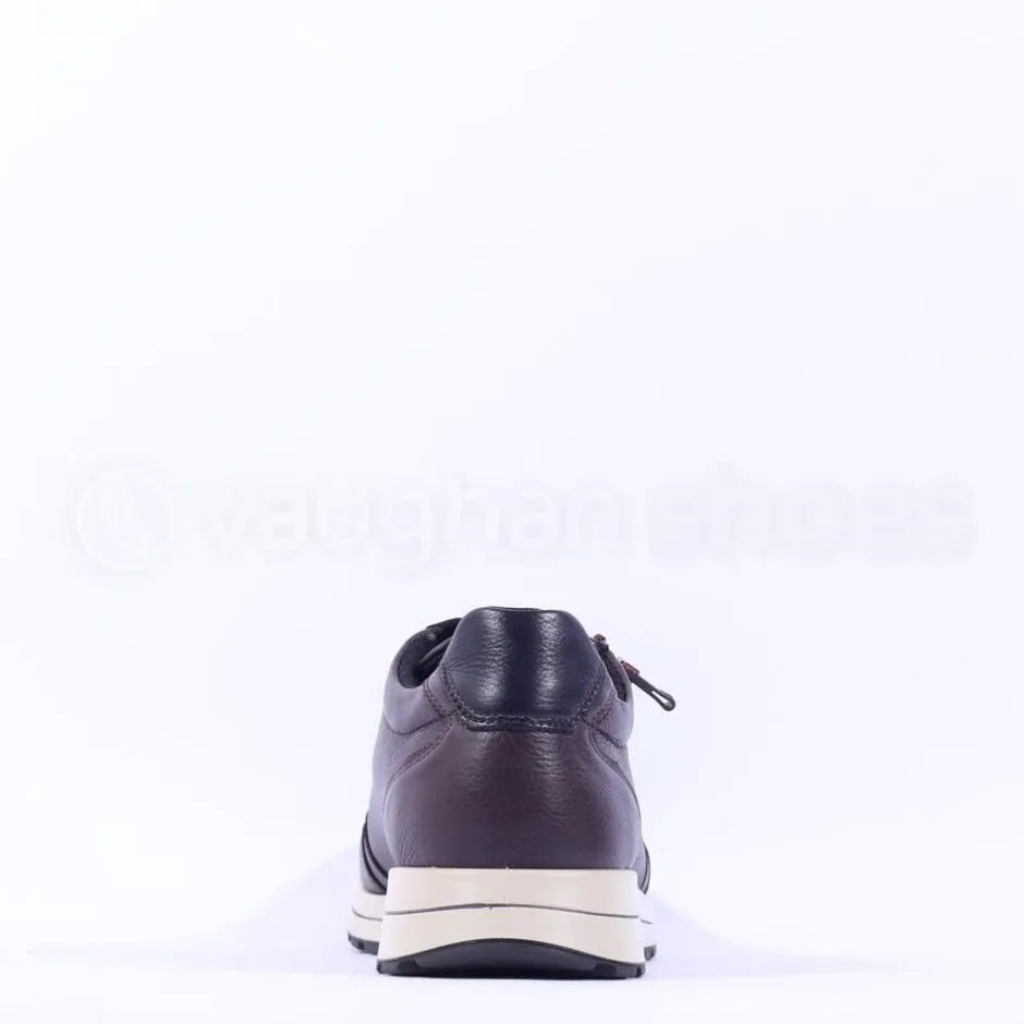 Ara Men Matteo Side Zip Wide Fit Shoe - Dark Burgundy Leather