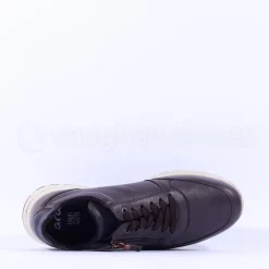 Ara Men Matteo Side Zip Wide Fit Shoe - Dark Burgundy Leather