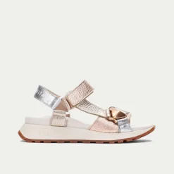 Women Hispanitas Maui Sporty T Bar Sandal - Metallic Combi