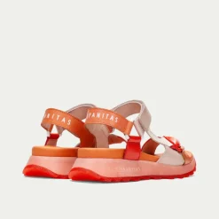 Women Hispanitas Maui Sporty T Bar Sandal - Coral