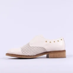Women Marco Moreo Maura Buckle Punch Loafer - Cream Gold