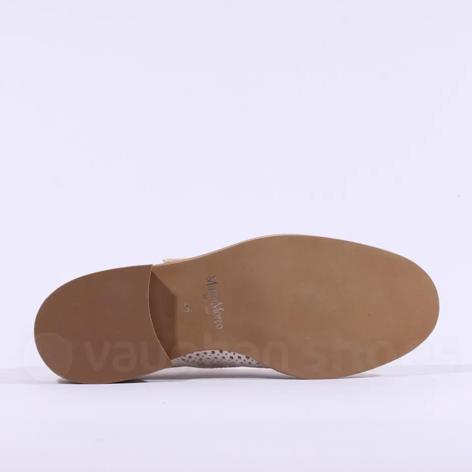 Women Marco Moreo Maura Buckle Punch Loafer - Cream Gold