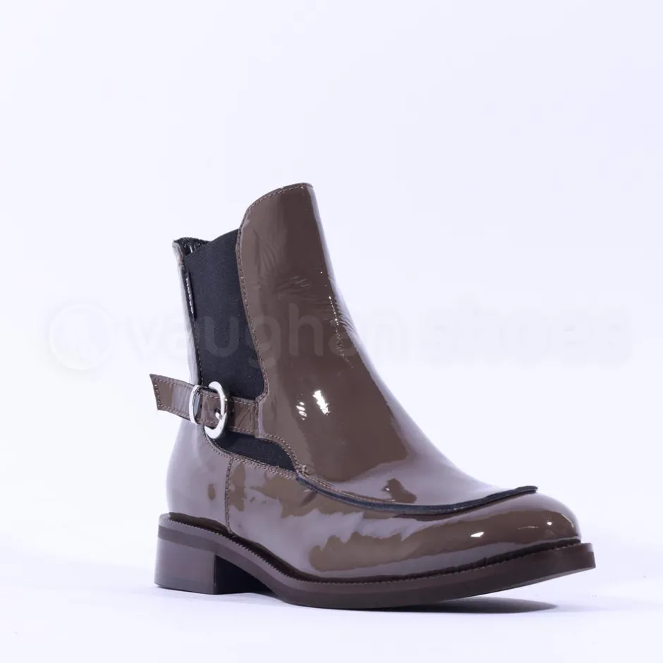 Women Marco Moreo Maura Buckle Strap Ankleboot - Taupe Patent