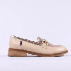 Women Marco Moreo Maura Slip On Link Loafer - Beige Metallic