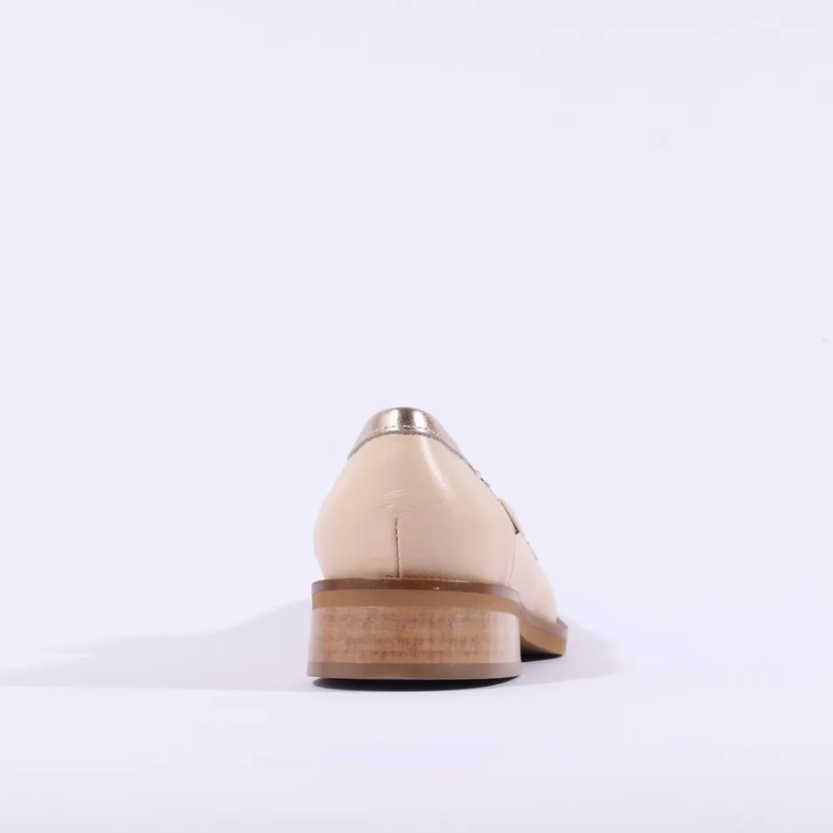 Women Marco Moreo Maura Slip On Link Loafer - Beige Metallic