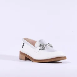 Women Marco Moreo Maura Slip On Link Loafer - Silver White