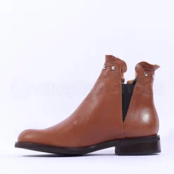 Women Marco Moreo Maura Stud Trim Ankle Boot - Tan Leather
