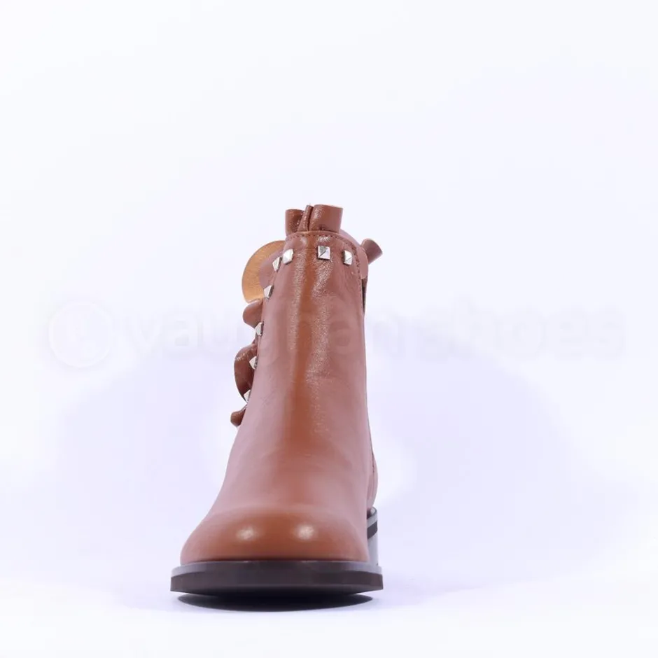 Women Marco Moreo Maura Stud Trim Ankle Boot - Tan Leather
