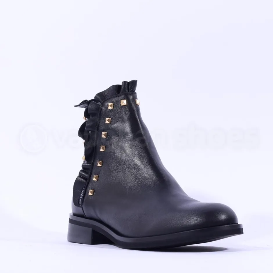 Women Marco Moreo Maura Stud Trim Ankle Boot - Black Leather