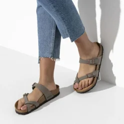 Women Birkenstock Mayari Birko-Flor Nubuck - Stone