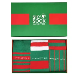 SicSock Mayo Retro Jersey Sock Gift Box - Green & Red