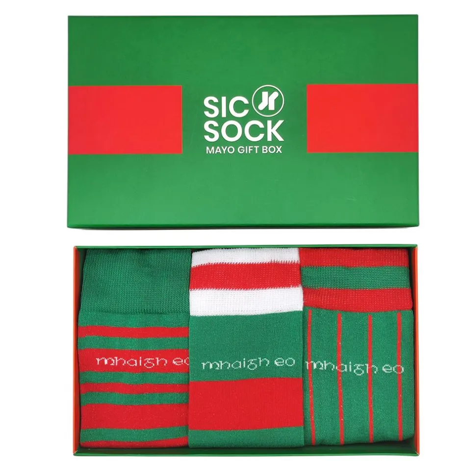 SicSock Mayo Retro Jersey Sock Gift Box - Green & Red