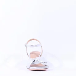 Women Unisa Medway Block Heel Cross Sandal - Silver Leather