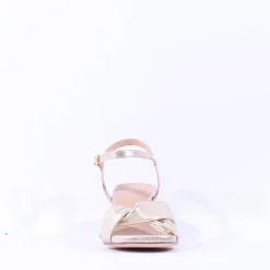 Women Unisa Medway Block Heel Cross Sandal - Gold Leather