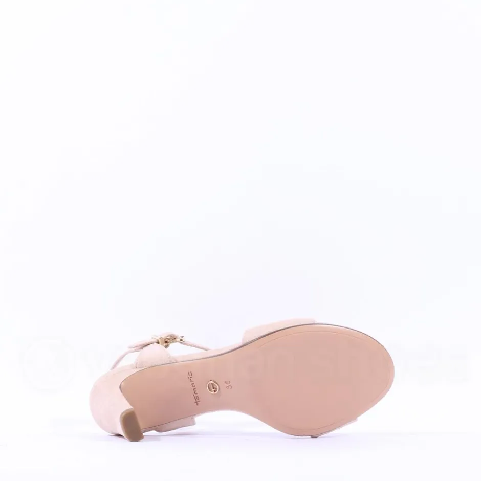 Women Tamaris Meliah Mid Heel Sandal - Beige