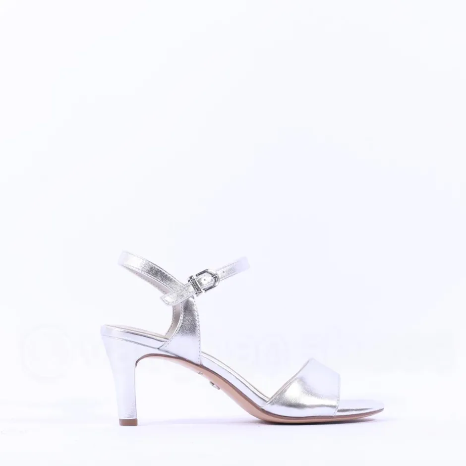 Women Tamaris Meliah Mid Heel Sandal - Silver