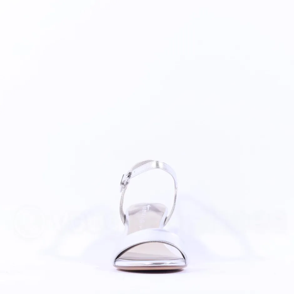 Women Tamaris Meliah Mid Heel Sandal - Silver
