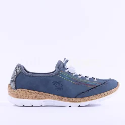 Women Rieker Memory Foam Elasticated Laces - Blue