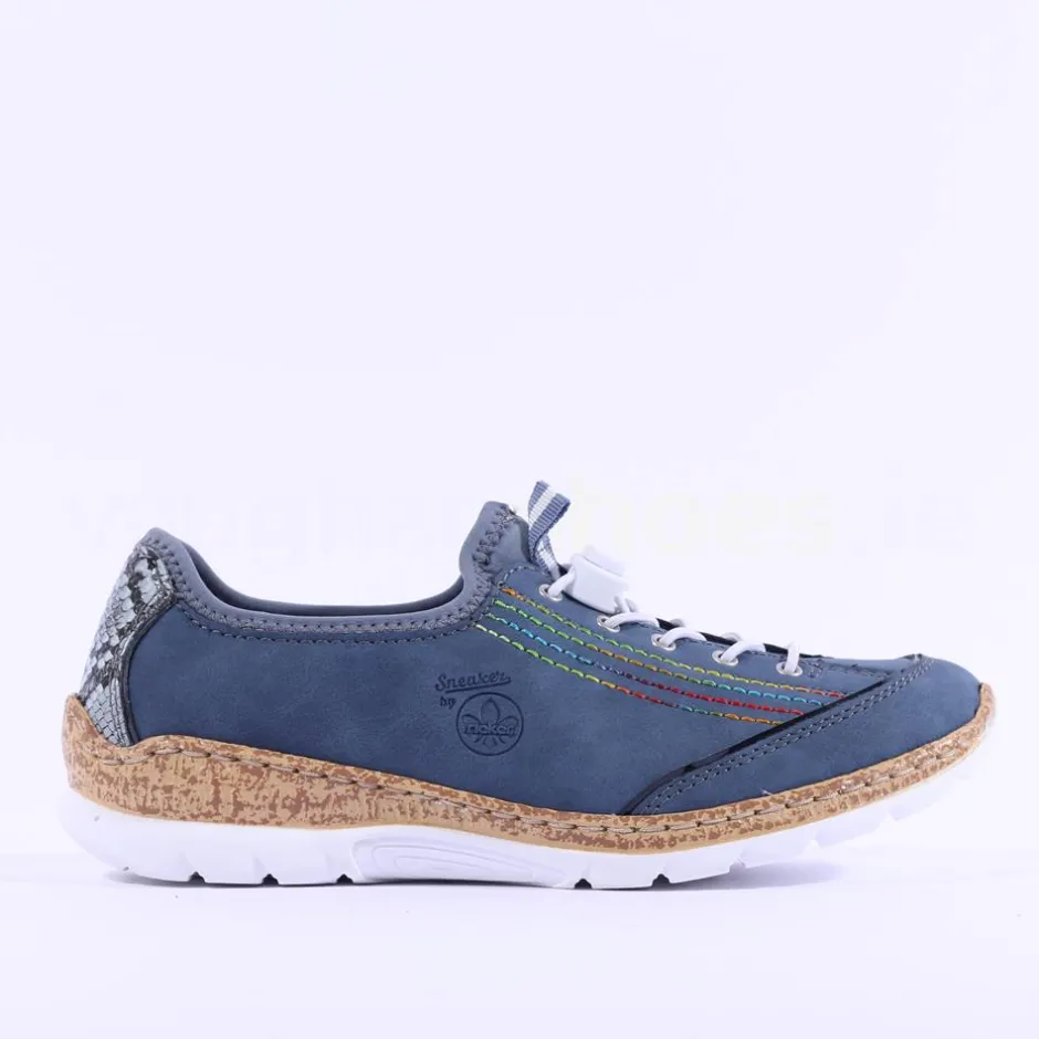 Women Rieker Memory Foam Elasticated Laces - Blue