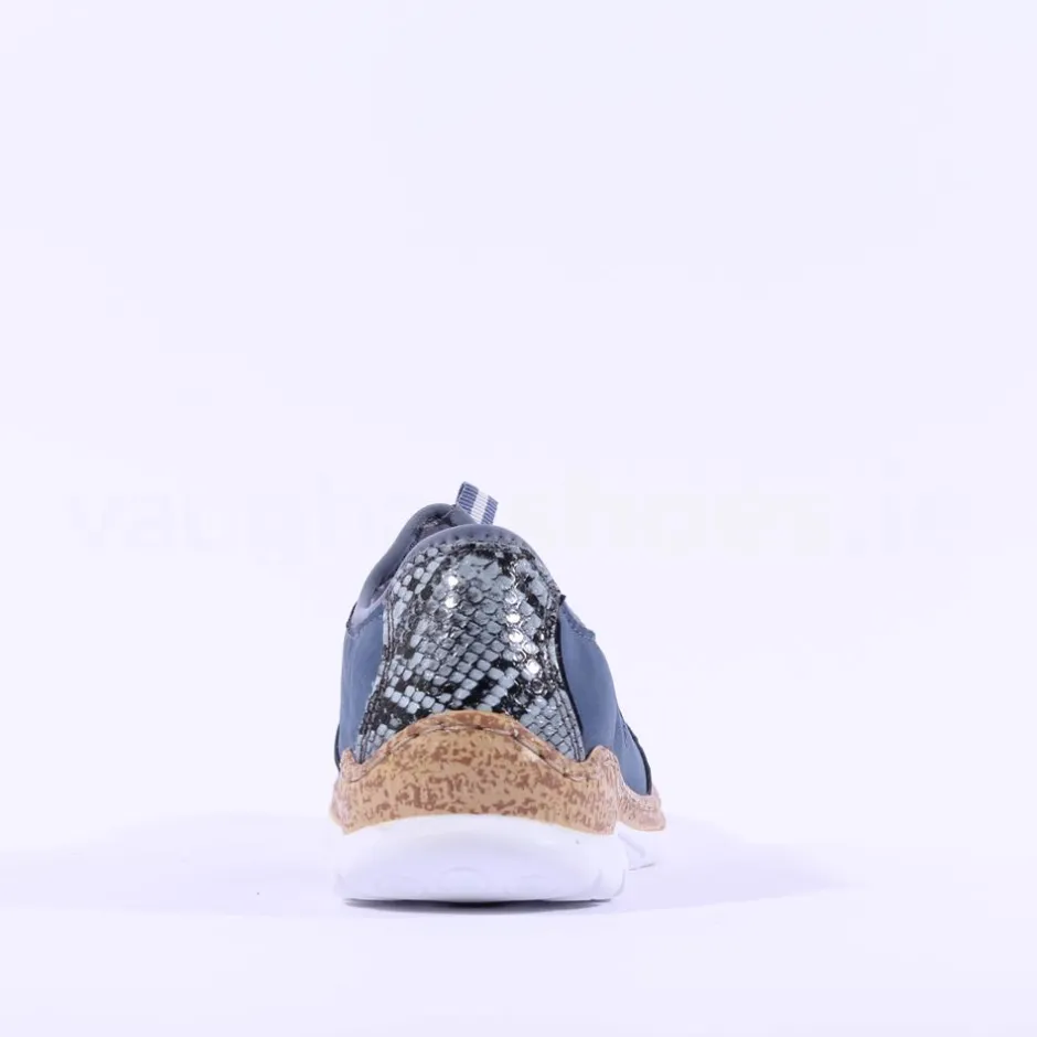 Women Rieker Memory Foam Elasticated Laces - Blue