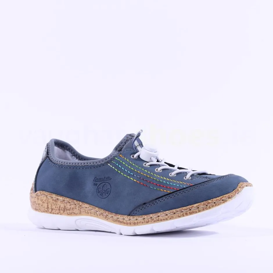 Women Rieker Memory Foam Elasticated Laces - Blue