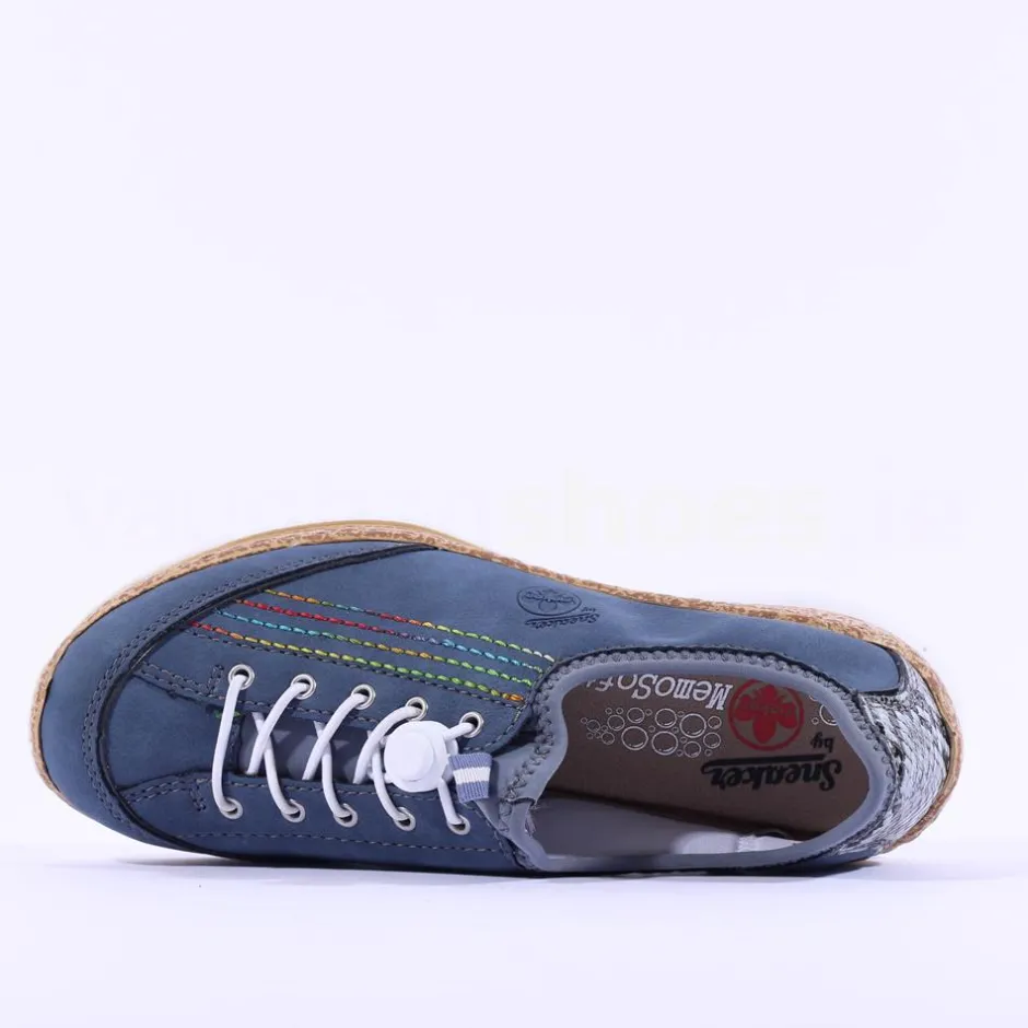 Women Rieker Memory Foam Elasticated Laces - Blue