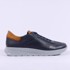 Ara Men Matteo Sport Lace Wide Fit Shoe - Navy Tan