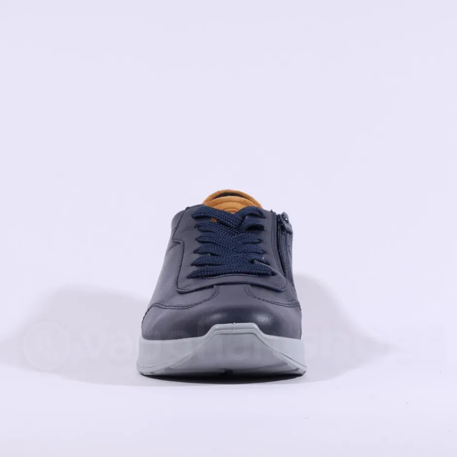 Ara Men Matteo Sport Lace Wide Fit Shoe - Navy Tan
