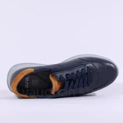 Ara Men Matteo Sport Lace Wide Fit Shoe - Navy Tan